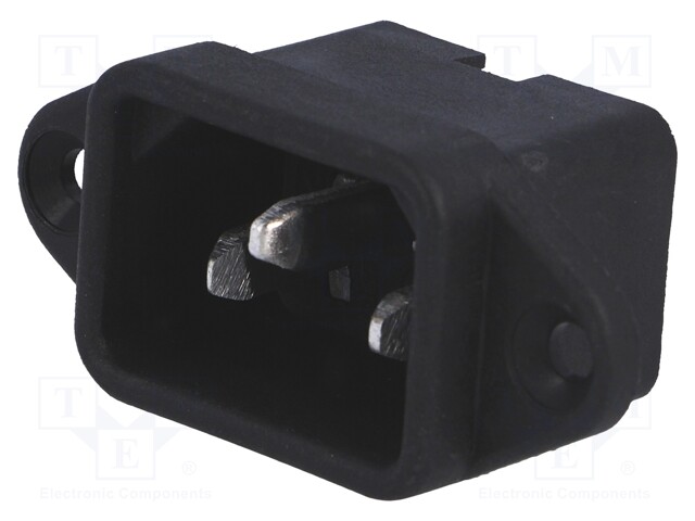 Connector: AC supply; socket; male; 10A; 250VAC; IEC 60320; C14 (E)