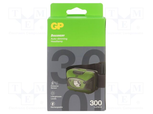 Torch: LED headtorch; 5lm,150lm,300lm; IPX6; DISCOVERY