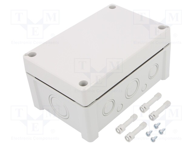 Enclosure: junction box; X: 122mm; Y: 187mm; Z: 90mm; wall mount; ABS