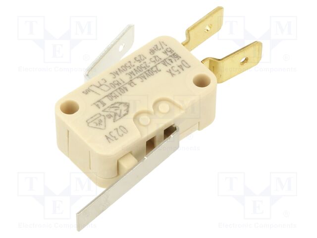 Microswitch SNAP ACTION; with lever; SPDT; 16A/250VAC; ON-(ON)