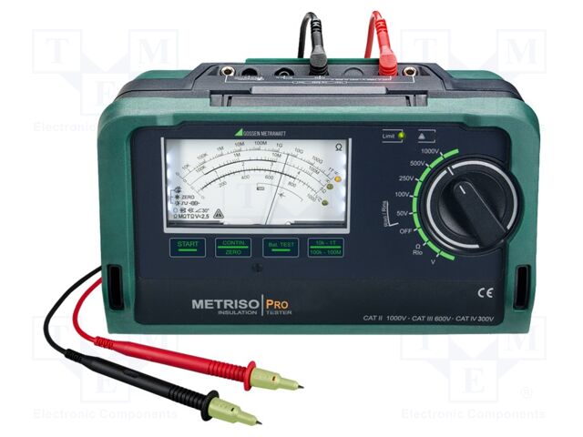 Meter: insulation resistance; analogue; 10k÷1TΩ @ 50÷1000V; IP52