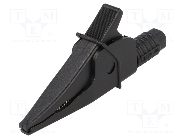 Crocodile clip; 20A; black; max.39mm; 1kV; Connection: 4mm socket