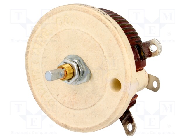 Potentiometer: shaft; single turn; 5Ω; 100W; 6.35mm; wirewound