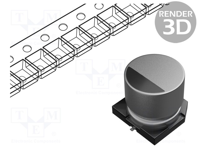 Capacitor: electrolytic; SMD; 100uF; 16VDC; Ø8x10.2mm; 3000h; 200mΩ