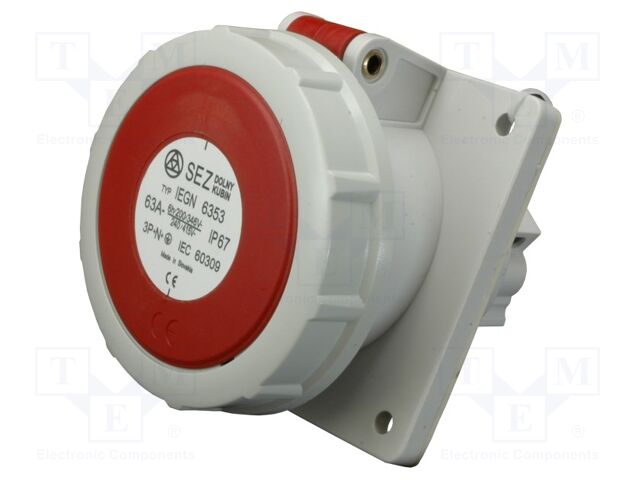 Connector: AC supply 3-phase; socket; female; 63A; 400VAC; IP67