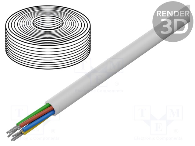 Wire; SCYY; round; stranded; Cu,tinned; 6x0,22mm2; PVC; white; 150V