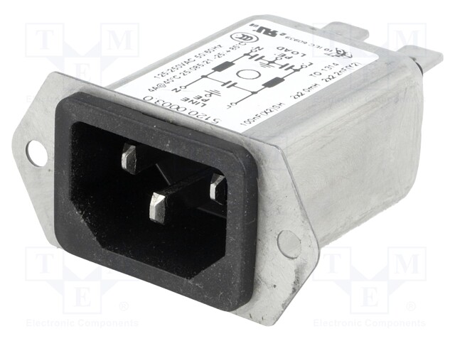 Connector: AC supply; socket; male; 4A; 250VAC; IEC 60320; -25÷85°C