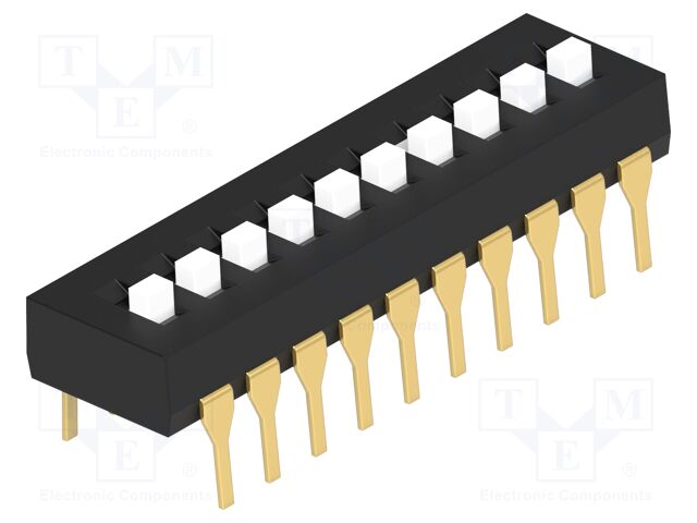 Switch: DIP-SWITCH; Poles number: 10; OFF-ON; 0.1A/24VDC; Pos: 2