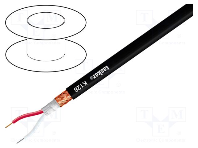 Wire: microphone cable; 2x0.35mm2; black; OFC; -15÷70°C; 6mm