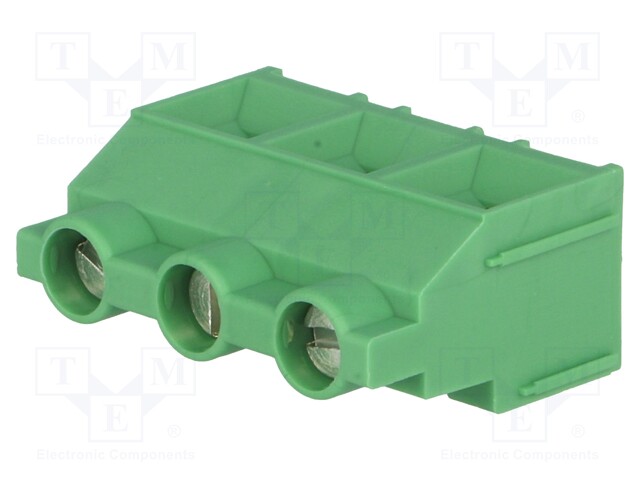 PCB terminal block; angled 90°; 9.5mm; ways: 3; on PCBs; 4mm2; 32A