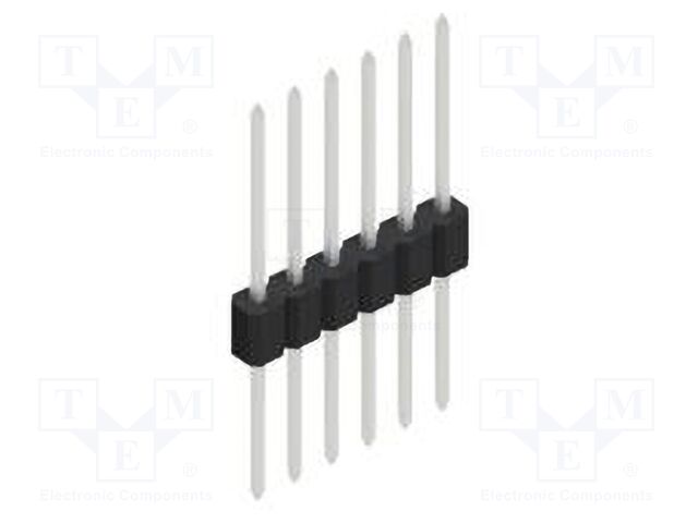 Connector: pin strips; pin header; male; PIN: 6; 1.27mm; THT; 1x6