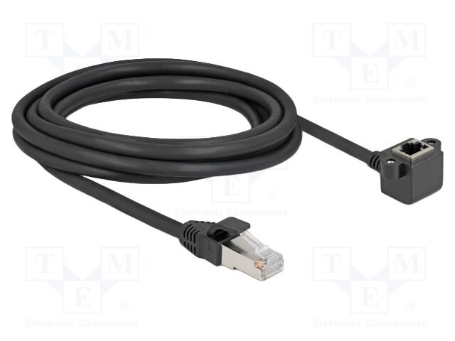 Extender Ethernet; F/UTP; Cat: 6; 3m; PVC; black; 26AWG; screw