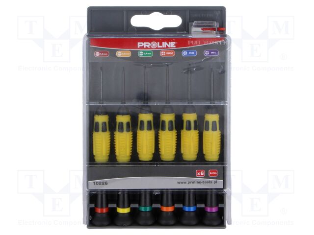 Kit: screwdrivers; precision; Phillips,slot; PH00; 6pcs.