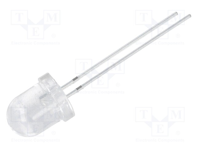 LED; 8mm; orange; 10000÷13000mcd; 30°; Front: convex; Pitch: 2.54mm