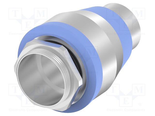 Straight terminal connector; Thread: metric; stainless steel