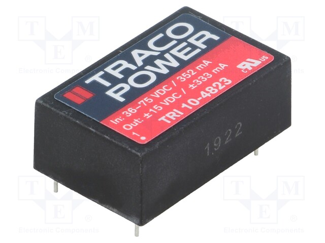 Converter: DC/DC; 10W; Uin: 36÷75V; Uout: 15VDC; Uout2: -15VDC; DIP24