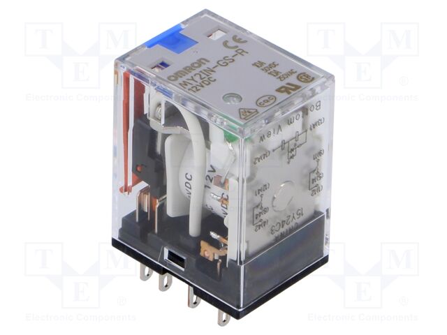 Relay: electromagnetic; DPDT; Ucoil: 12VDC; Icontacts max: 10A