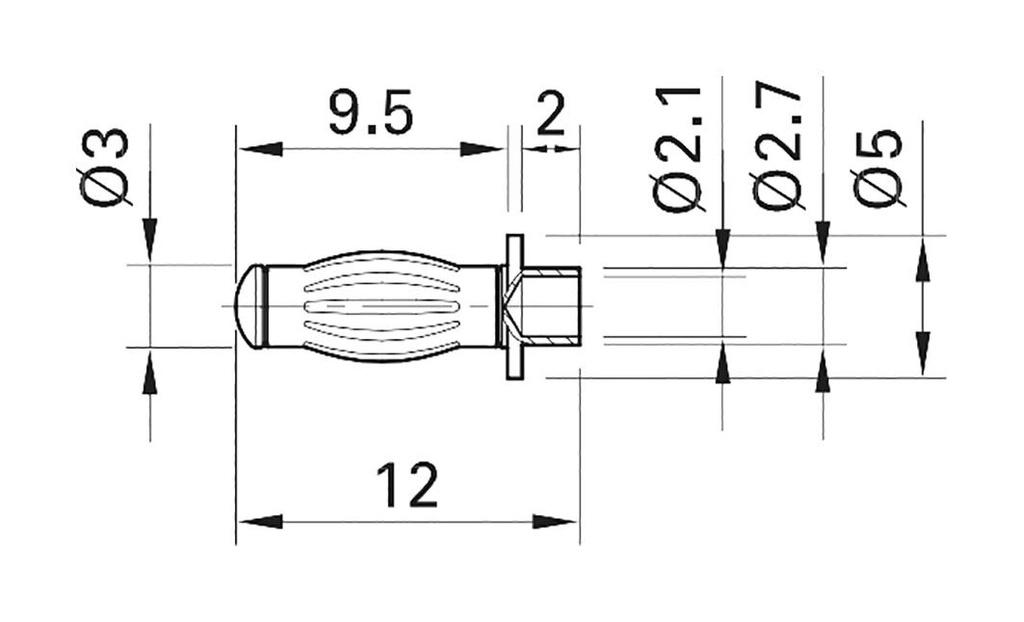 Connector: 3mm banana; plug; 30A; Connection: soldered; max.150°C