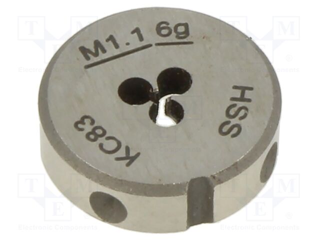 Threading die; M1,1; 0.25; high speed steel; H: 5mm; Øout: 16mm