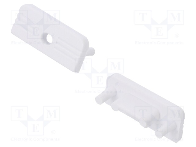 Cap for LED profiles; white; ABS; Application: SURFACE10
