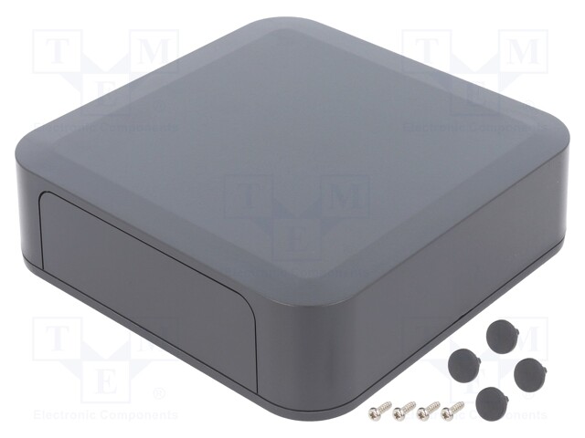 Enclosure: with panel; PF; X: 150mm; Y: 150mm; Z: 45mm; ABS; dark grey