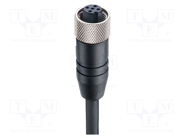 Connection lead; M12; PIN: 5; straight; 1m; socket; 250VAC; 4A