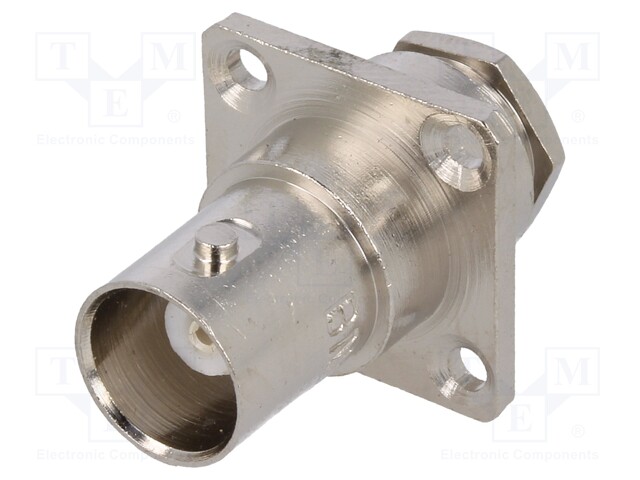Socket; BNC; female; straight; 50Ω; RG58; clamp; for panel mounting