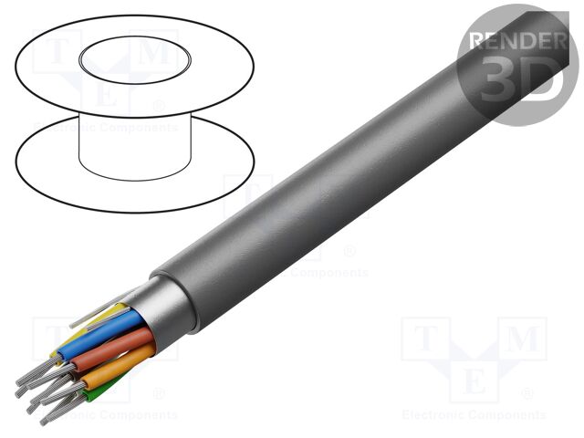 Wire; Alpha Essential C&C; 3x24AWG; shielded,Al-PET foil; PVC