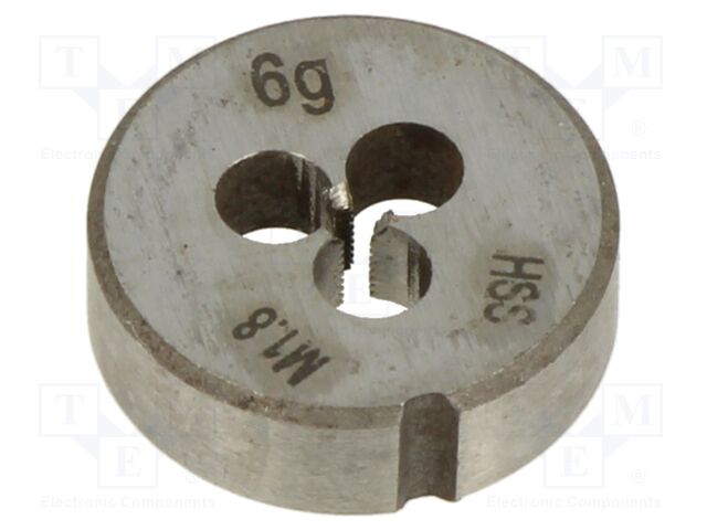 Threading die; M1,8; 0.35; high speed steel; H: 5mm; Øout: 16mm