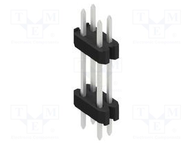 Connector: pin strips; pin header; male; PIN: 4; 1.27mm; THT; 2x2