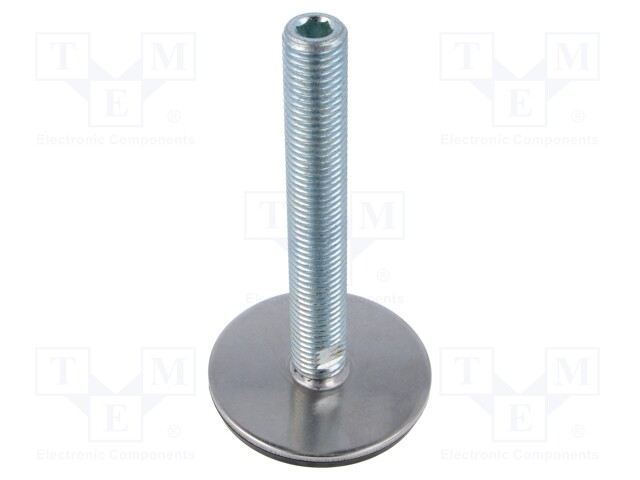 Foot of pin; with no-slip disk; Base dia: 80mm; M20; steel