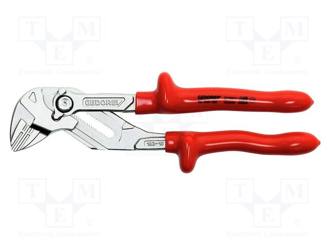Wrench; insulated,adjustable,with ratchet; Jaw capacity: 50mm