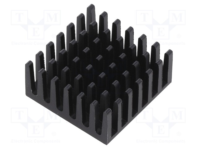 Heatsink: extruded; grilled; BGA; black; L: 25mm; W: 25mm; H: 11.4mm