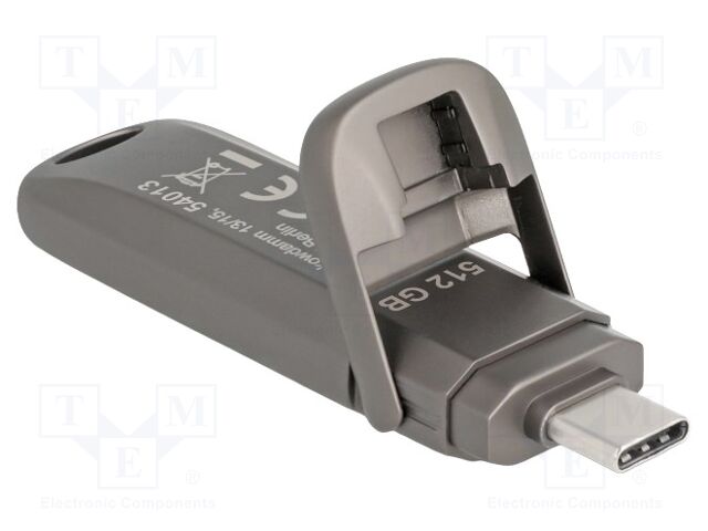 Pendrive; 512GB; R: 1980MB/s; grey; USB C plug; 0÷70°C