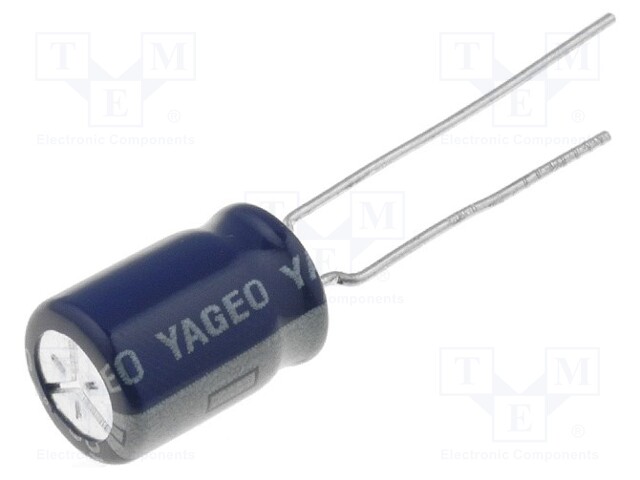 Capacitor: electrolytic; THT; 1000uF; 10VDC; Ø8x11mm; Pitch: 5mm
