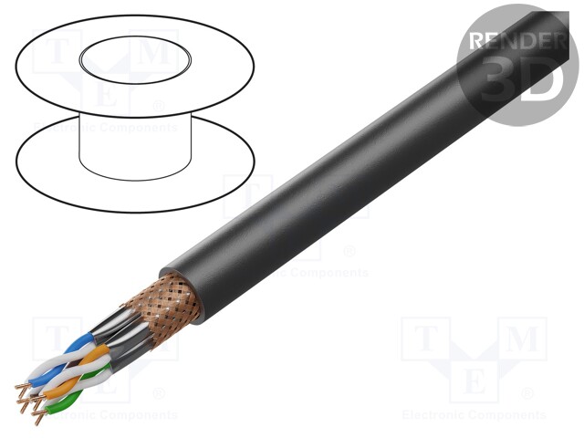 Wire; S/FTP,ETHERLINE® LAN 1000; 7; outdoor; solid; Cu; 4x2x23AWG