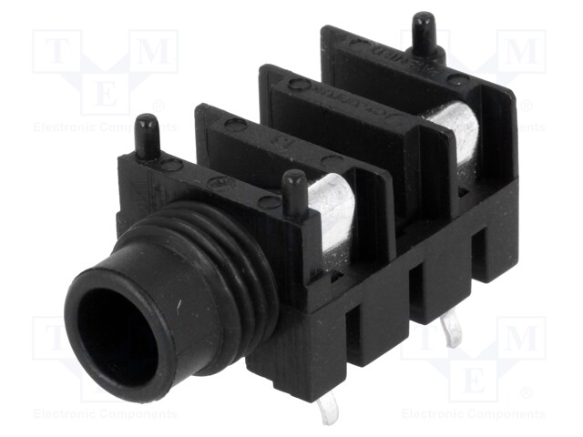 Socket; Jack 6,35mm; female; mono; with on/off switch; angled 90°