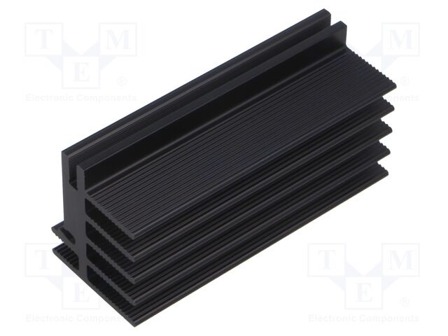 Heatsink: extruded; T; universal; black; L: 75mm; W: 30mm; H: 35mm