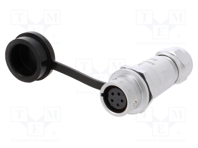 Plug; female; SF12; PIN: 5; IP67; 4÷6.5mm; 5A; soldering; for cable