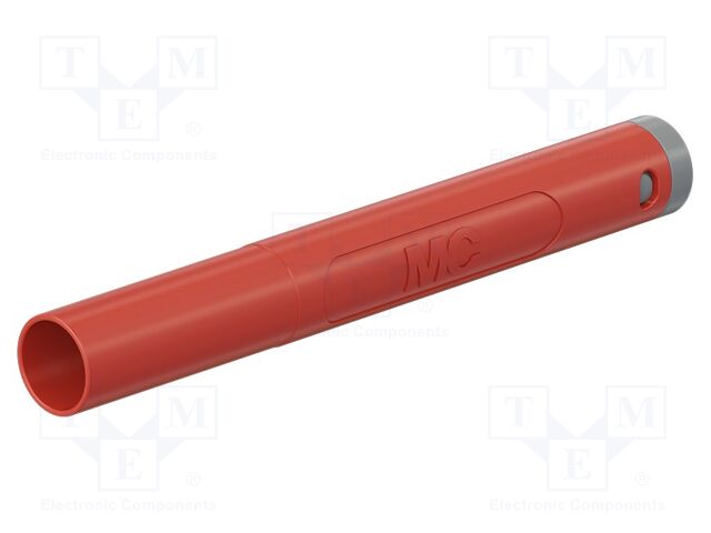 Connector: 4mm banana; plug; 32A; 1kV; red; insulated; 2.5mm2