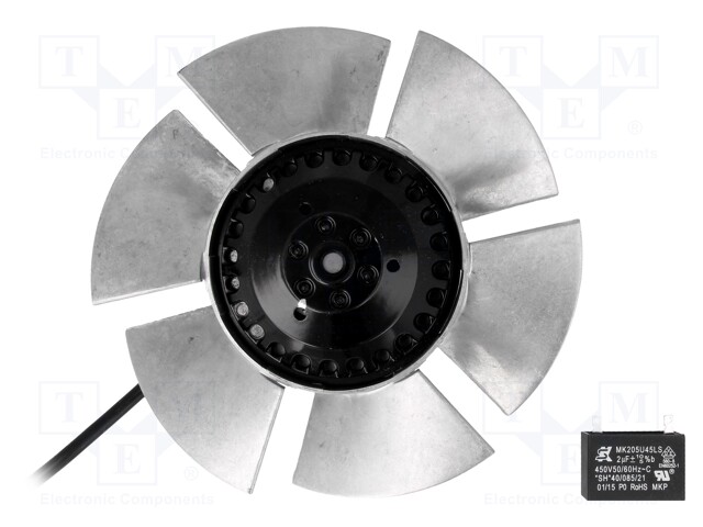 Fan: AC; axial; 230VAC; Ø180x65.5mm; 570m3/h; 62dBA; ball bearing