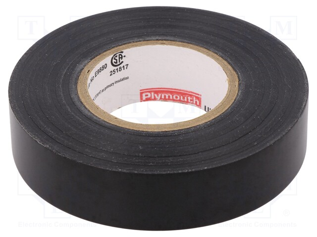 Tape: electrical insulating; W: 19mm; L: 20m; D: 0.18mm; black; 260%