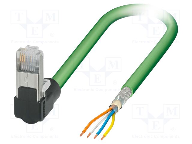 Patch cord; SF/UTP; Cat 5; cables,RJ45 up angled plug; stranded