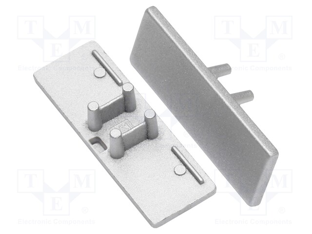 Cap for LED profiles; silver; ABS; Application: BACK10