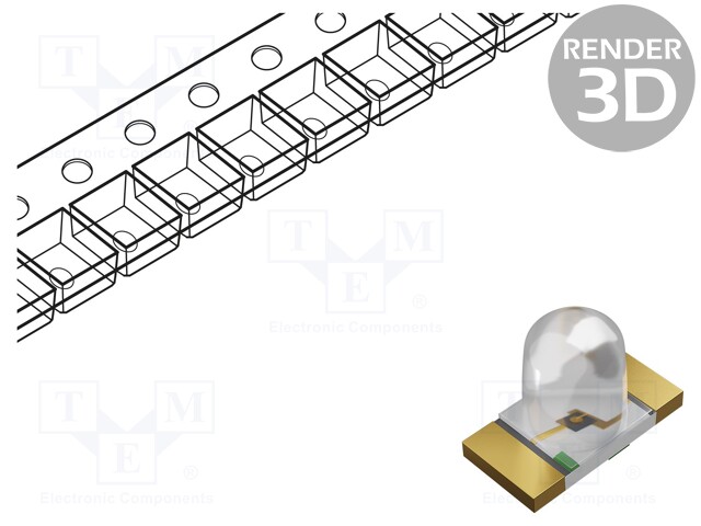 IR transmitter; transparent; 40°; λp max: 940nm; SMD; 20mA; 48mW