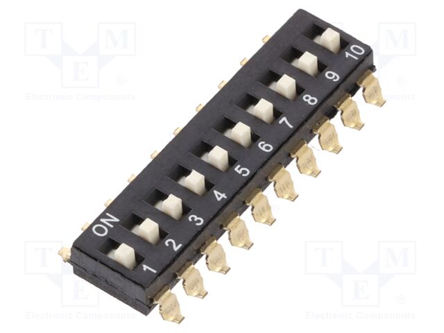Switch: DIP-SWITCH; Poles number: 10; OFF-ON; 0.025A/24VDC; SMT