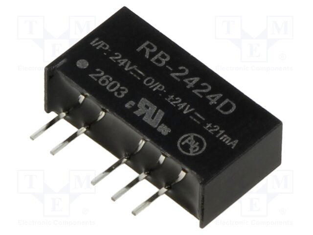 Converter: DC/DC; 1W; Uin: 21.6÷26.4V; Uout: 24VDC; Uout2: -24VDC