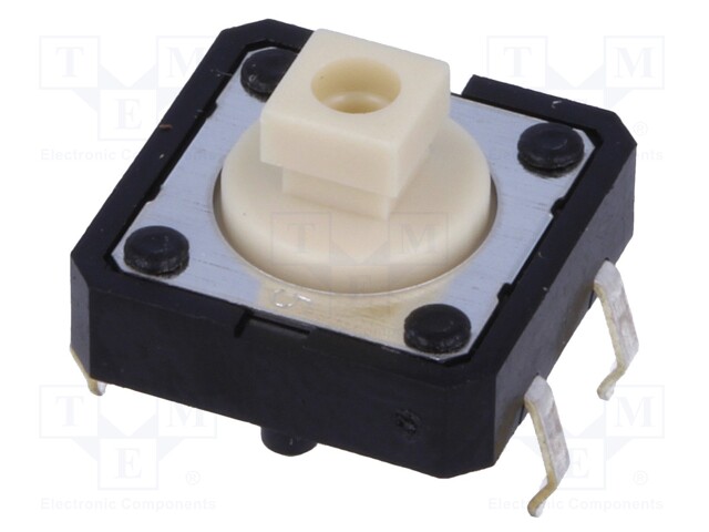 Microswitch TACT; SPST-NO; Pos: 2; 0.05A/24VDC; THT; none; 1.27N