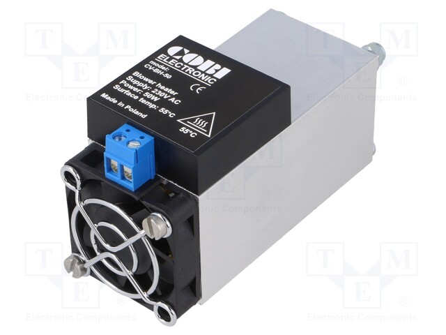 Blower heater; 50W; IP20; for DIN rail mounting; 230VAC