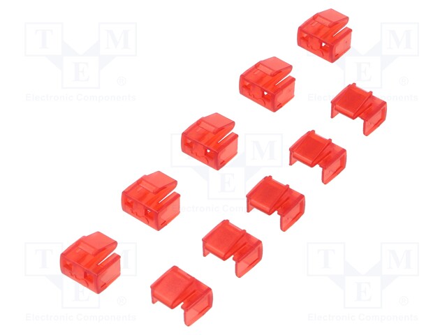 Plug; protection cap; Colour: red; push-in; male